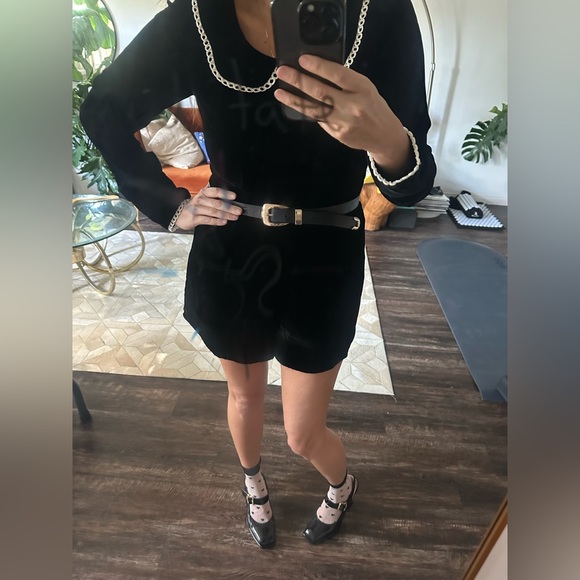 For Love & Lemons Colette Velvet Silk romper sz M - Picture 5 of 12